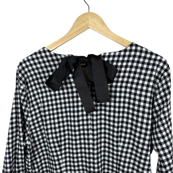 J. Crew Women’s Flannel Gingham Ruffle Mini Dress Black/White Size XL - Picture 9 of 11